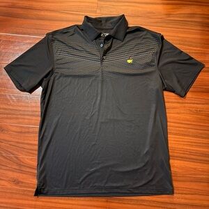 Masters Black Golf Shirt with Subtle Pattern